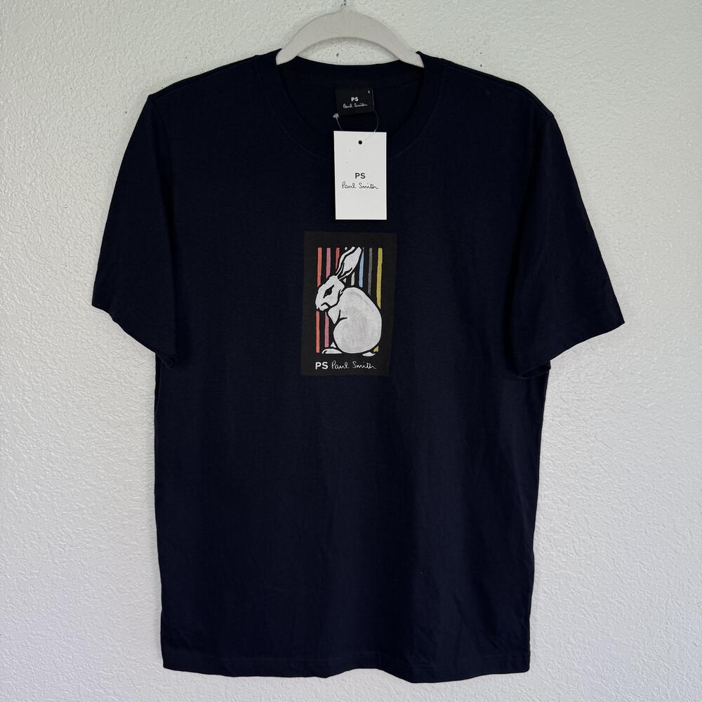 PS Paul Smith Shirt Mens Small Rabbit Graphic Tee Organic Cotton Classic NEW